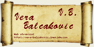 Vera Balčaković vizit kartica